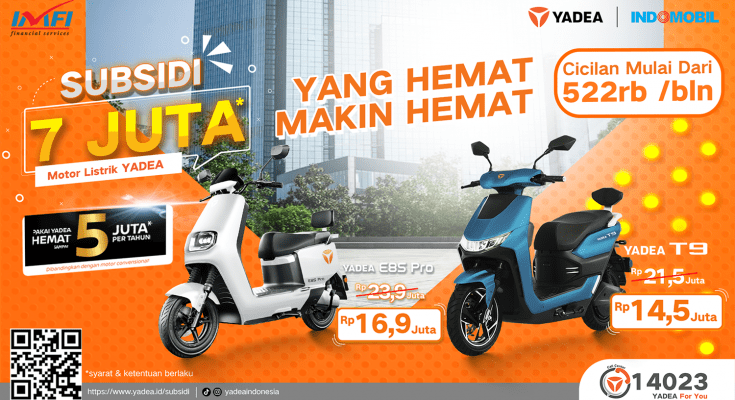 Motor Listrik Yadea Kantongi Subsidi